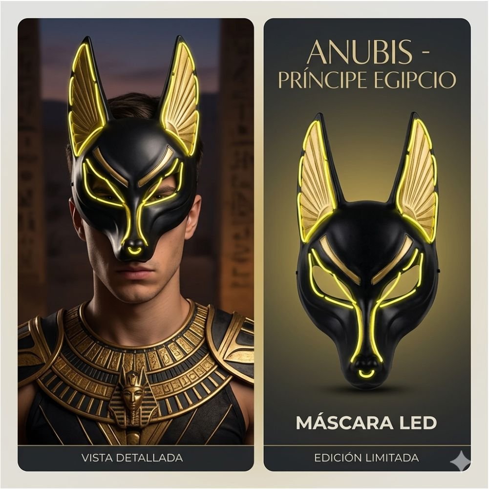 MASCARA LED ANUBIS PRINCIPE EGIPCIO
