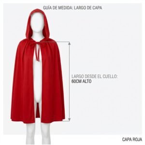CAPA ROJA CON CAPUCHA 60CM